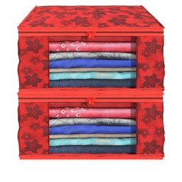 AMAK INC Red Fabric Multi-Utility Wardrobe Organisers-picture-24