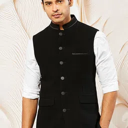 VASTRAMAY Woven Design Nehru Jacket-41
