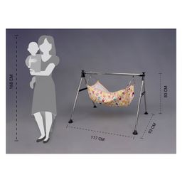 JIN Semi foldable Baby Cradle with Sturdy and Heavy Round Frame ( Print of cloth may Vary ) image 5