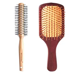 OROSSENTIALS Set Of 2 Wooden Hair Brush-79