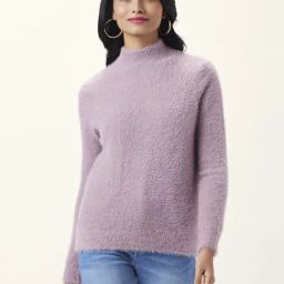 Honey by Pantaloons Lilac Self Pattern Sweater-image-46
