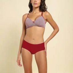 Van Heusen Red & White Cotton Printed Seamless Bra-picture-20