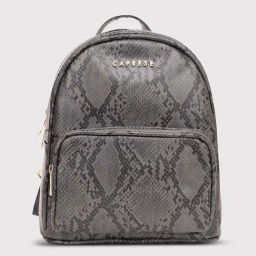 Caprese Grey Faux Leather Medium Backpack-45
