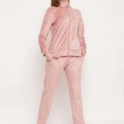 MADAME M Secret Pink Printed Sweatshirt Pyjamas Set-picture-33