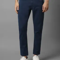 Louis Philippe Navy Cotton Slim Fit Jeans-image-24