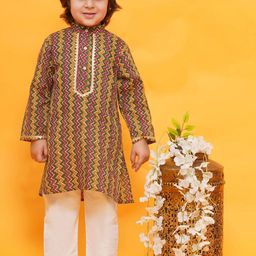 Aj DEZInES Boys Printed Regular Gotta Patti Pure Cotton Kurta with Pyjamas-48
