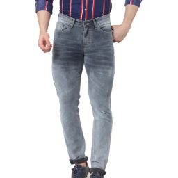 celio* Blue Cotton Slim Fit Jeans-image-91