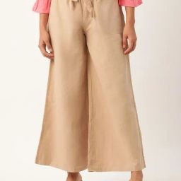 Rooted Beige Mid Rise Trousers-image-27