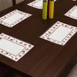 Klotthe Brown & White Cotton 180 TC Placemats - Set of 6-19