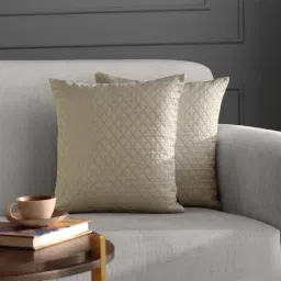 GM Beige Cotton Blend Cushion Cover - Set of 1-image-45