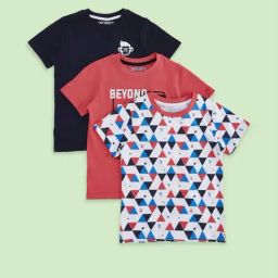Pantaloons Junior Multicolor Cotton Printed T-Shirt (Pack of 3)-picture-37