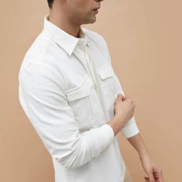 Code By Lifestyle White Cotton Regular Fit Jacket image 3