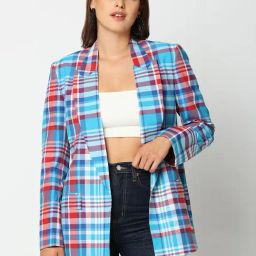 Remanika Blue Chequered Jacket-image-68
