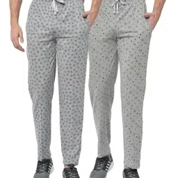 Vimal Jonney Grey Regular Fit Trackpants - Pack of 2-image-40