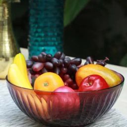 Home4U 'Umiko' Light Purple Glass 29 cm Fruit Bowl - Set of 1-37