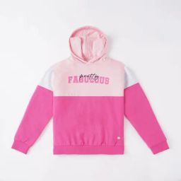 Ed-a-Mamma Kids Pink Cotton Color Block Full Sleeves Hoodie-picture-28