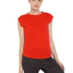Appulse Red Cotton Slim Fit T-Shirt-image-99