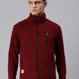 SHOWOFF Maroon Slim Fit Jackets-37