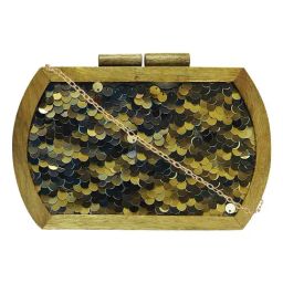Horra Golden Embellished Clutch-image-36
