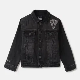 Blue Giraffe Boys Black Washed Jacket-image-96