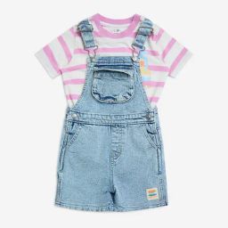 HOP Kids by Westside Light Blue Denim Dungaree with Top Set-image-99