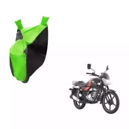 Auto Pearl Waterproof Two Wheeler Cover For Bajaj V12 (Green & Black)-image-70