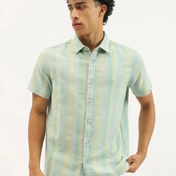 United Colors of Benetton Green Relaxed fit Solid Shirts-image-22