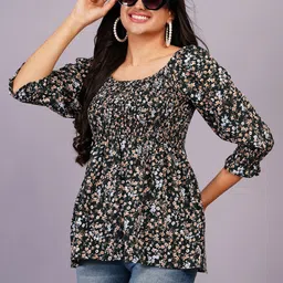 HIGHLIGHT FASHION EXPORT Floral Bell Sleeve Top-image-27