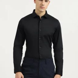 United Colors of Benetton Black Slim fit Solid Shirts-image-58