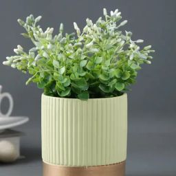 Tayhaa light Green & Gold Ceramic Planter-image-81