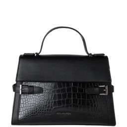 Van Heusen Black Textured Medium Satchel Handbag-image-24