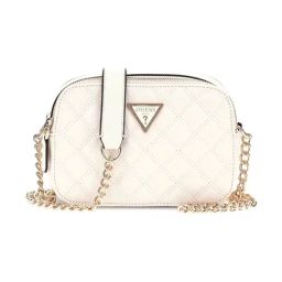 Guess Giully Off White Quilted Cross Body Bag-image-18