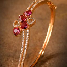 Saraf Rs Jewellery Gold American Diamond Handcrafted Statement Bracelet-13