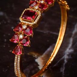 Saraf Rs Jewellery Gold American Diamond Handcrafted Statement Bracelet-image-69