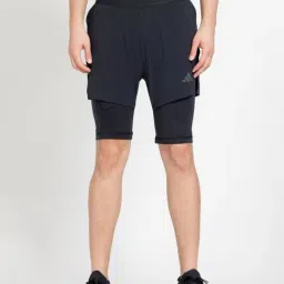 Adidas Black Regular Fit Shorts-image-73