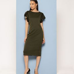 Chemistry Flutter Sleeve Sheath Midi Dress-image-10