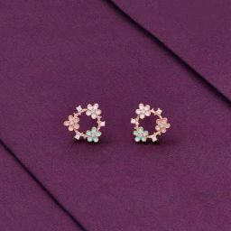 Kai Jewel Sterling Silver Multicolour Floral Casual Rose Gold Earrings-14