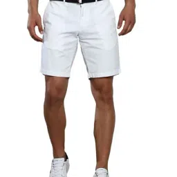 Tommy Hilfiger White Cotton Regular Fit Shorts-picture-1