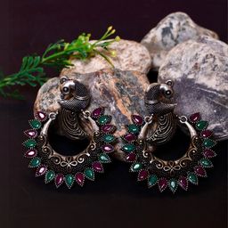 FASHION EMPIRE Women Silver-Plated Silver Earrings-picture-1