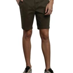 Tommy Hilfiger Army Green Cotton Regular Fit Shorts-picture-25