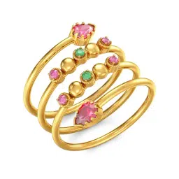 Joyalukkas 22k Gold Mini Gemstone Spiral Ring-image-15