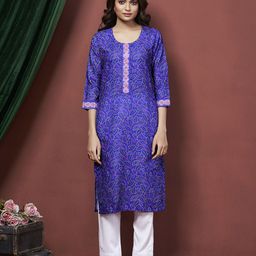 all about you Bandhani Printed Round Neck Straight Cotton Kurta-picture-18