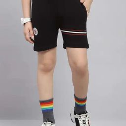 Monte Carlo Kids Black Solid Regular Fit Shorts-image-22