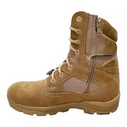 Kalibar Steel Toe Army Shoes PU Sole UK 9 Camel Brown-image-1