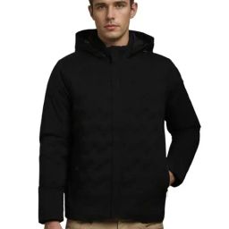 Louis Philippe Black Regular Fit Hooded Jacket-picture-14