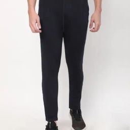 Dida Navy Polyster Regular Fit Solid Trackpant-image-23