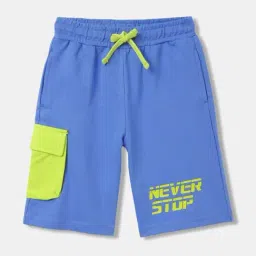 Blue Giraffe Kids Sea Blue & Green Cotton Printed Shorts-image-32