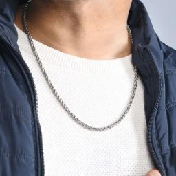 The Bro Code Silver Plated Twisted Necklace For Men-11