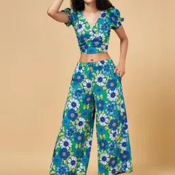 YU by Pantaloons Green & Blue Printed Co-Ord Set-image-65