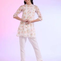 Aurelia White Floral Kurti-image-92